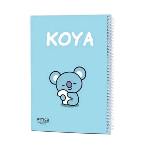 دفتر مشق ۴۰ برگ سری BTS با طرح KOYA، جلد آبی و صحافی فنری